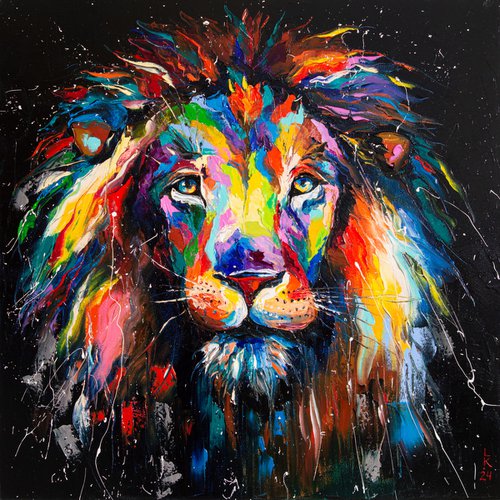 Colorful Lion Majesty by Liubov Kuptsova