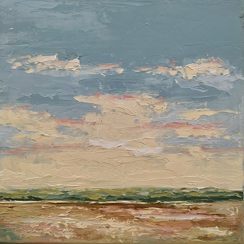 Small abstract landscape painting in oil by Marinko Šaric