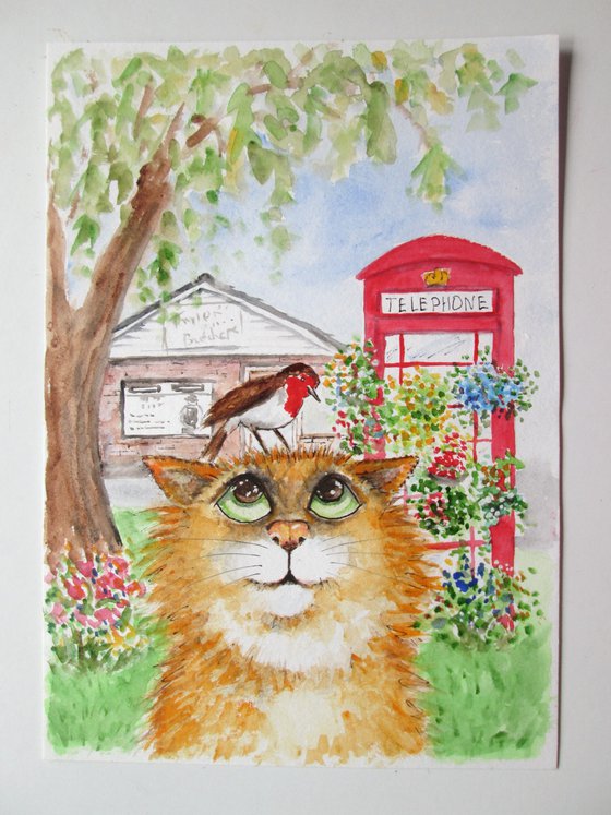 Kitty Cat and Red Phone Box