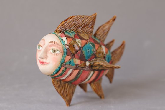 Blue Eyes Fish.  Sculpture by Yalonetski