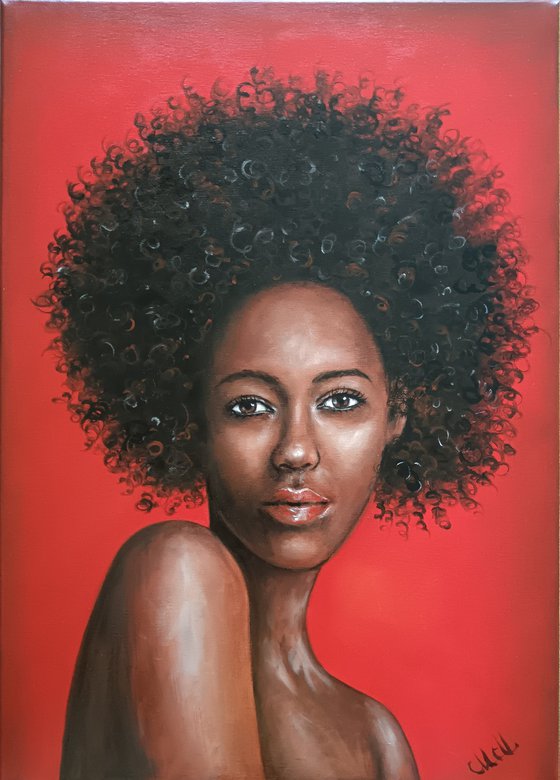 African Beauty III - oil art