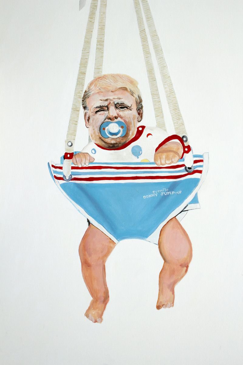 Photorealistic Portrait Oil Painting By Ken Vrana, 24 X 36", My Hands Are Not Small, Original Artwork