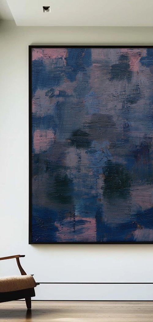 XXL blue painting large art by Gabriel Prundeanu