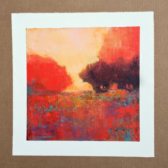 Red Jewel Sunset modern abstract impressionist landscape