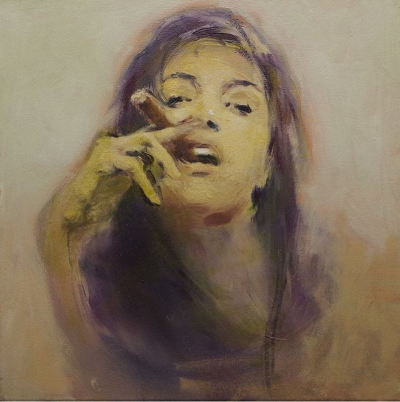 Girl with a Cigar II