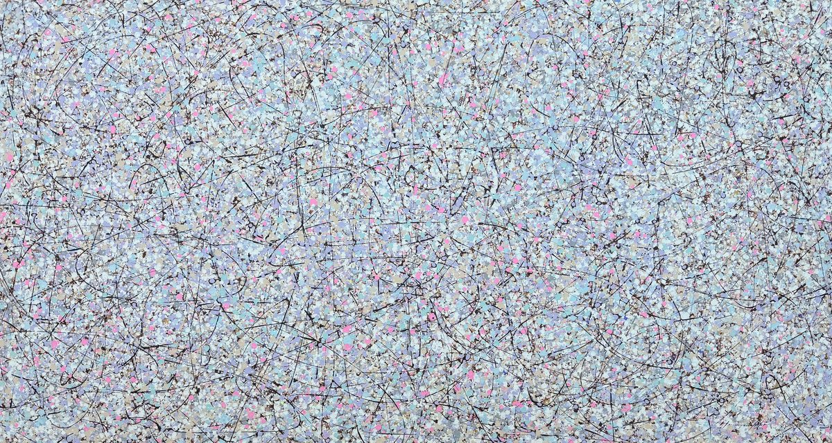 Abstract Acrylic Painting By Vahe Yeremyan, 68 X 37", Sphere Definition 2, Original Artwork