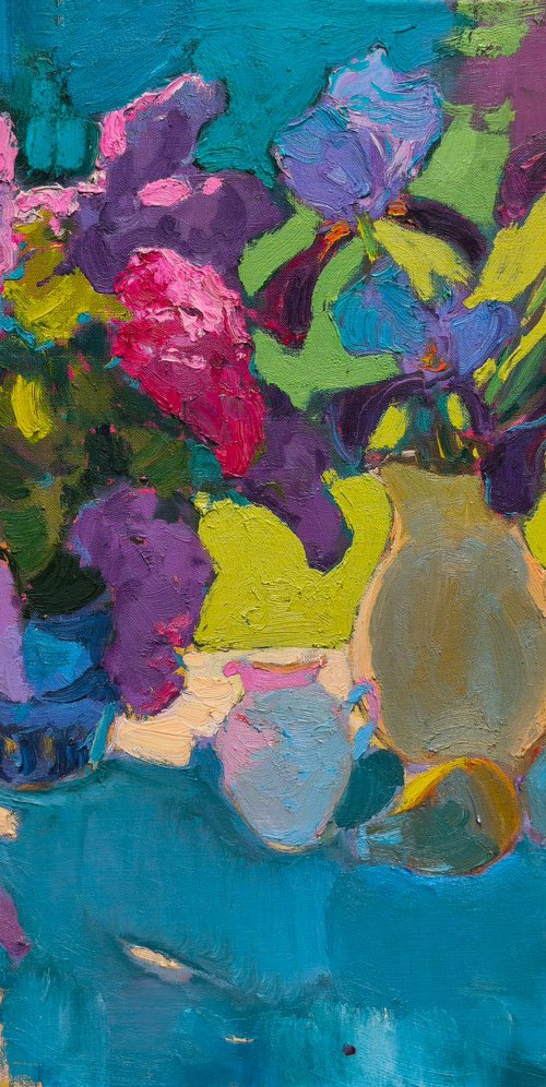 Irises and Lilacs by Alexander Shandor