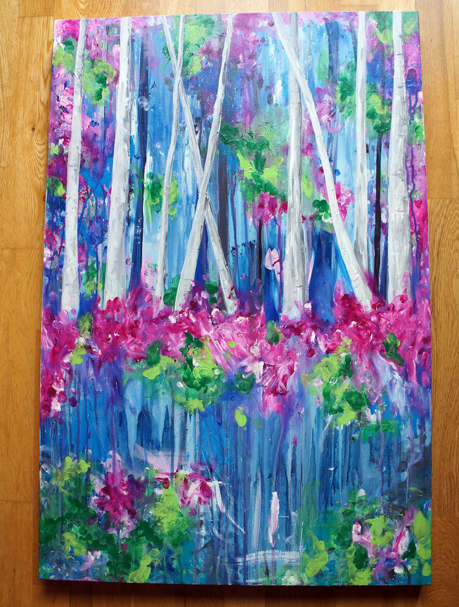 Japanese Garden Acrylic Painting By Bex Parker Artfinder