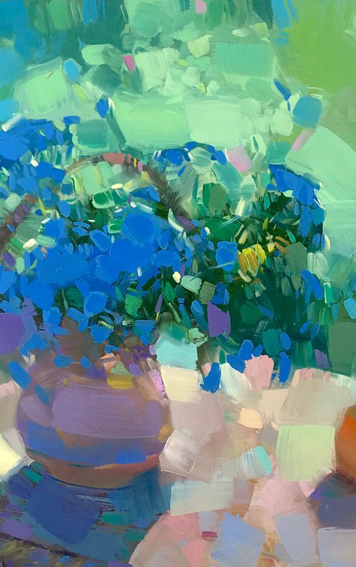 Still Life with Flowers, Original oil painting, Handmade artwork, One of a kind by Vahe Yeremyan
