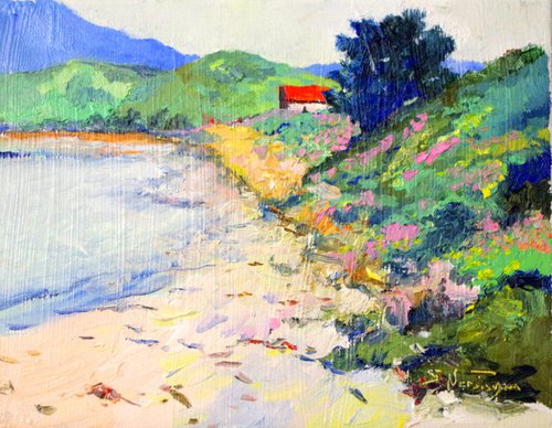 on the river, landscape by Suren Nersisyan
