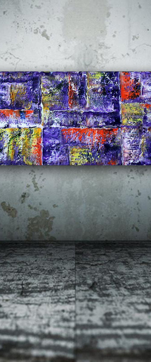 "Rock Me In Purple" - Original Large PMS Oil Painting On Canvas - 36 x 18 inches by Preston M. Smith (PMS)