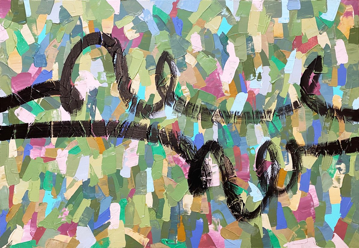 Abstract Acrylic Painting By Alisa Asatryan, 39 X 28, Spring. Dialogue, Original Artwork