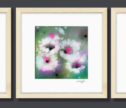 Floral Dream Collection 1 - 3 Framed Paintings by Kathy Morton Stanion