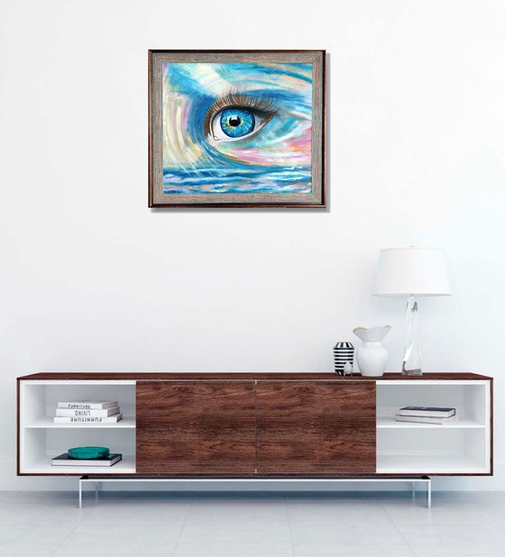 Gaze, Eye Painting Original Art Esoteric Artwork Occult Wall Art