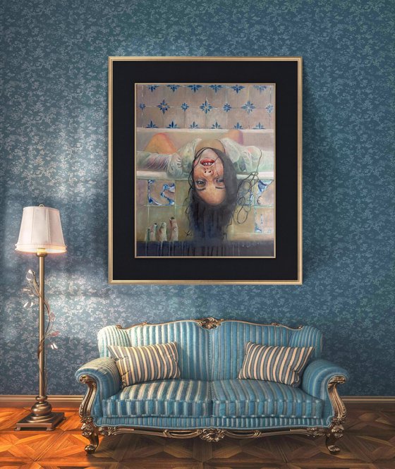 Rusalka taking a bath