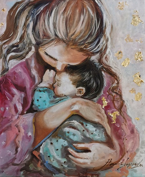 Christmas Motherhood painting