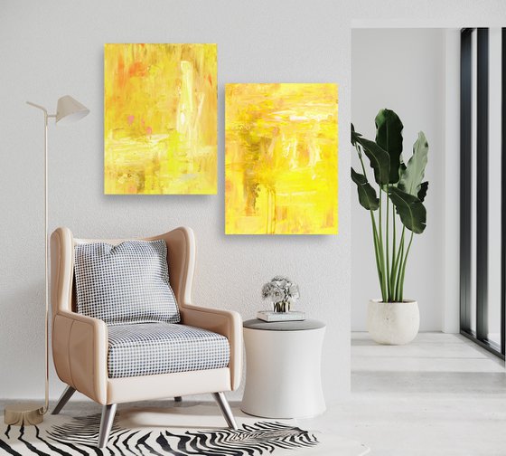 Dreaming Of Summer - diptych - 2 paintings