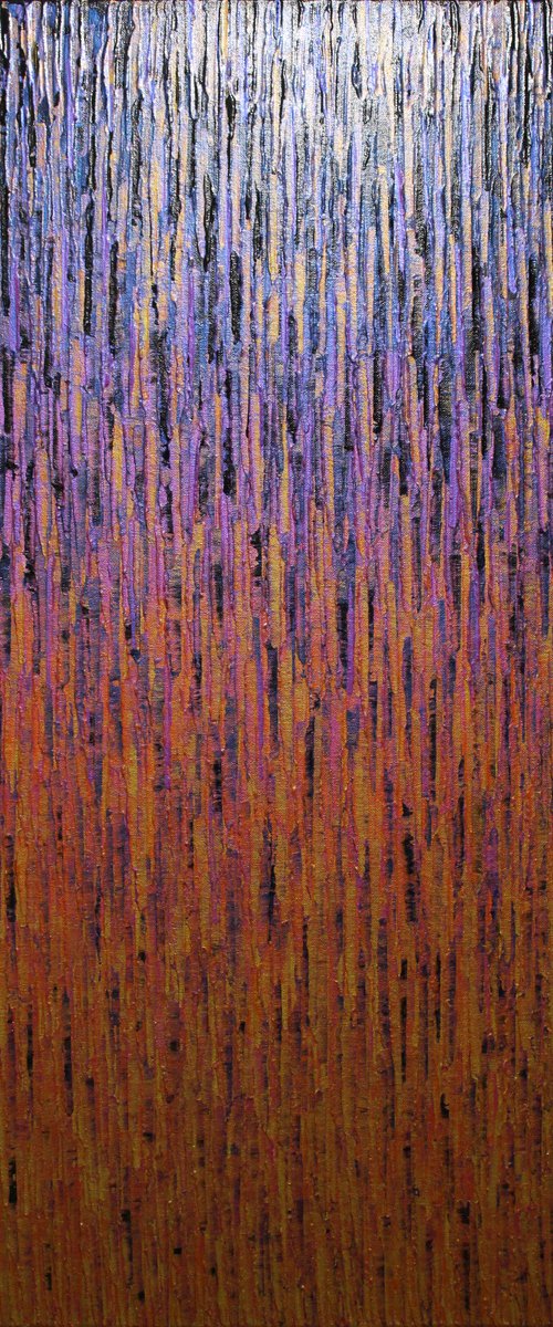 Iridescent gray orange pink gold matrix by Jonathan Pradillon