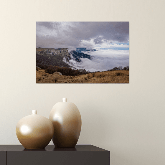 Clouds on a mountain plateau