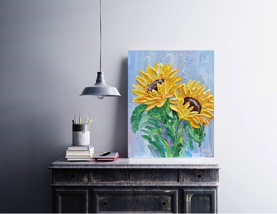 Sunflower on Blue II