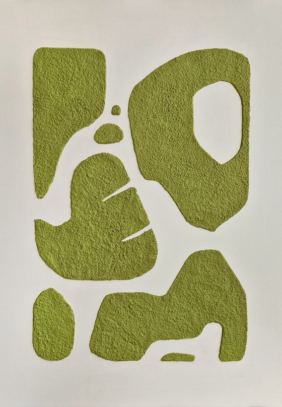 "Olive bay 6" Textured olive abstract art