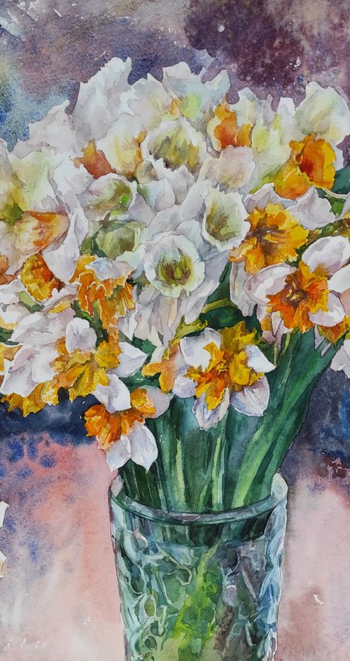 White daffodils by Tetiana Borys