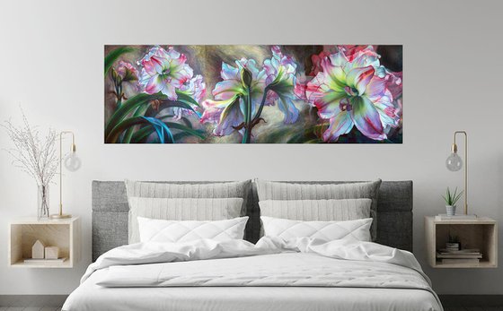 Pink Amaryllis Triptych