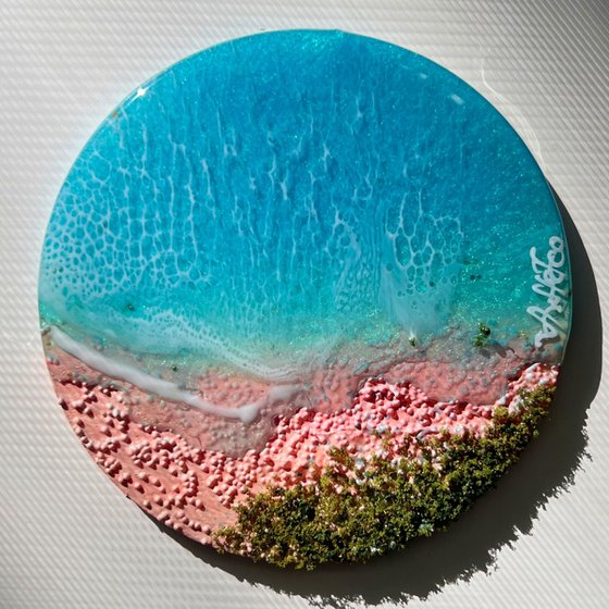 Pink sand - Miniature ocean painting