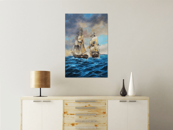 Boats (70x90cm, oil painting)