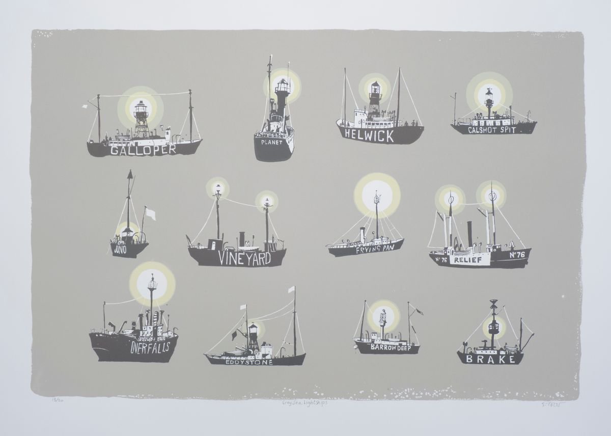 Grey Sea Lightships by Simon Tozer