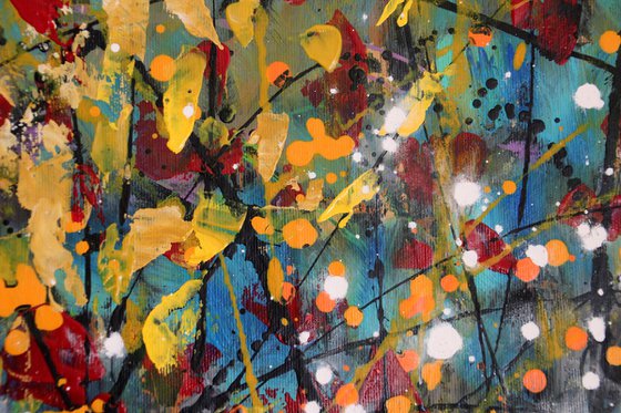 "Evanescence" #1  - Large original abstract floral landscape