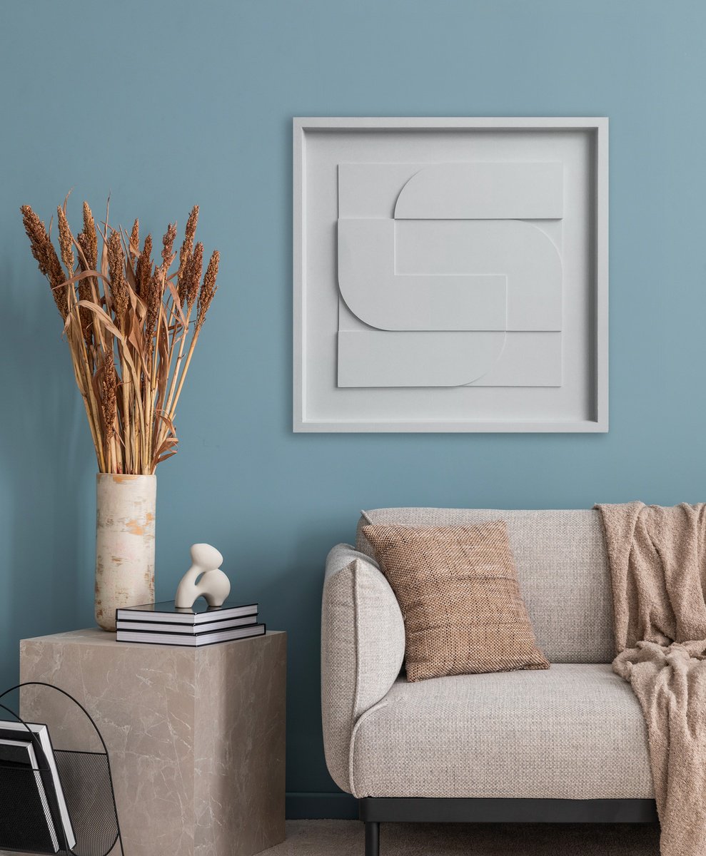 Geometric Abstract Relief By Liam Roberts, 20 X 20", Shift, Original Artwork