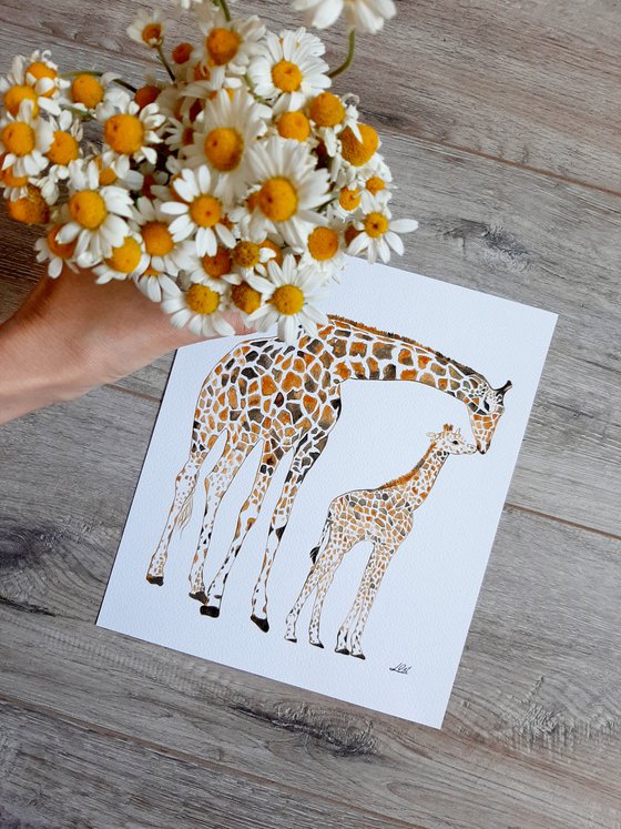 Giraffes family art