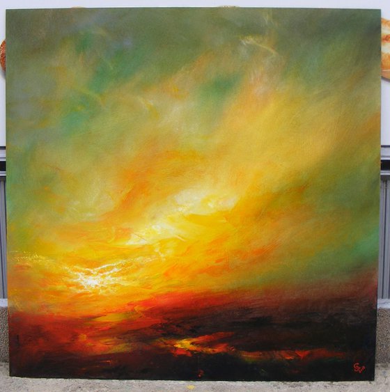 " Feel the flame inside Me " SPECIAL PRICE!!! Large Painting W80xH80cm