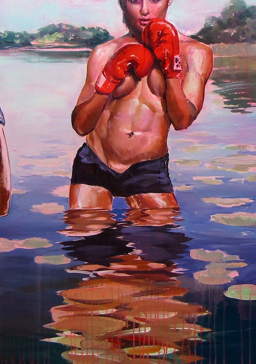 Urban And Pop Portrait Giclee Print By Igor Konovalov, 20 X 28, Pink Dust, Original Artwork