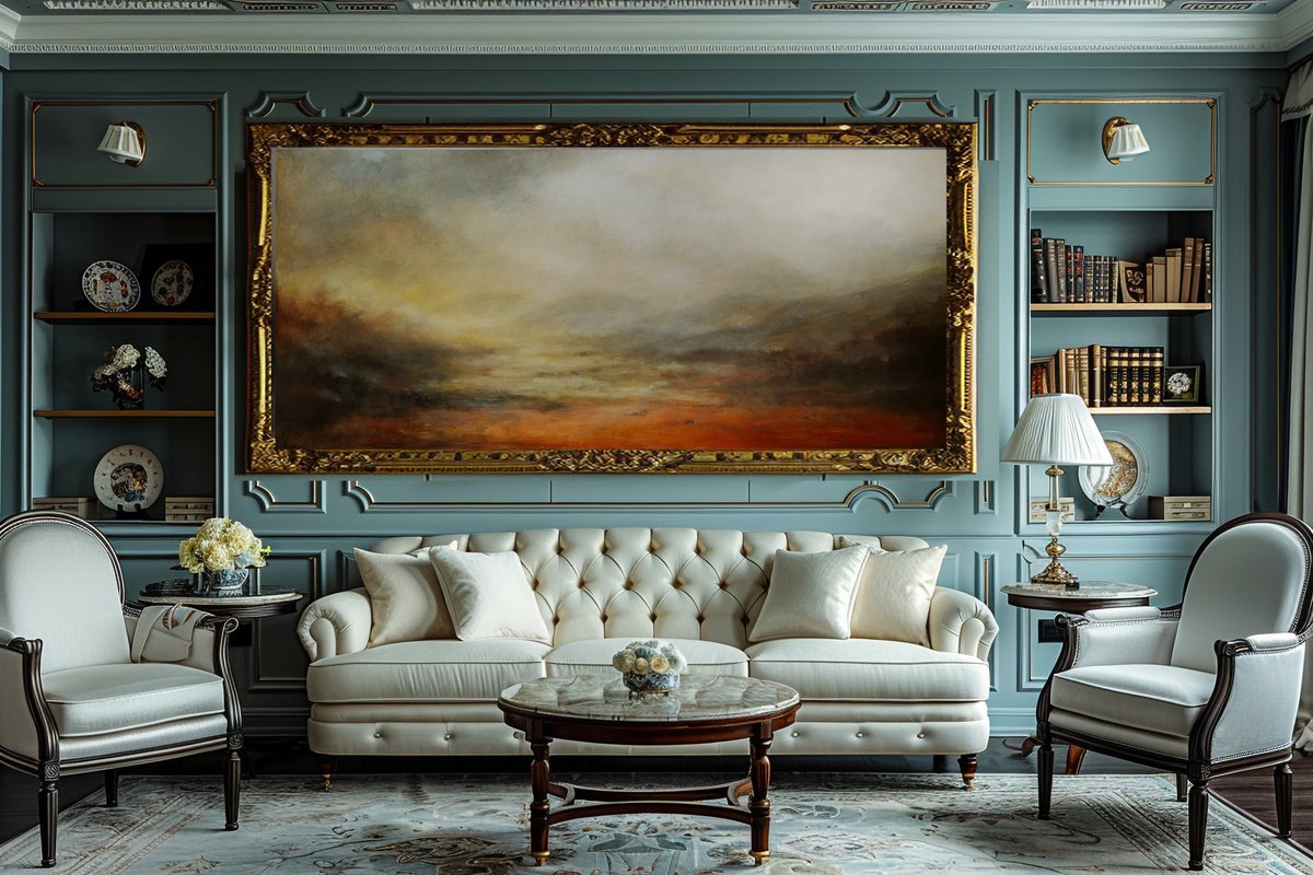 Organic Abstract Acrylic Painting By Vishalandra Dakur, 60 X 30", Moving Clouds, Original Artwork