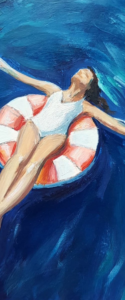 Woman with the swim ring by Daria Startseva