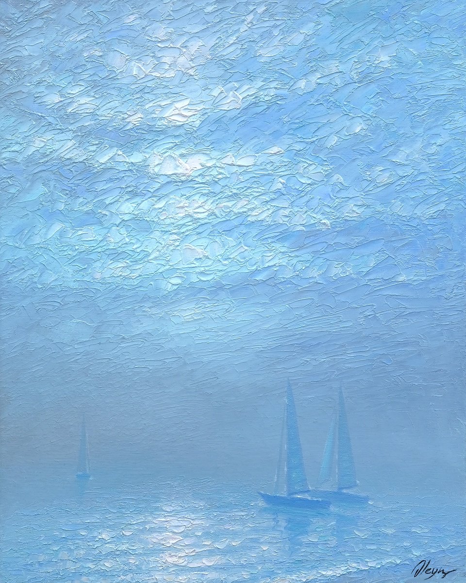 Impressionistic Landscape Oil Painting By Dmitry Oleyn, 16 X 20, Fog Of The Past, Original Artwork