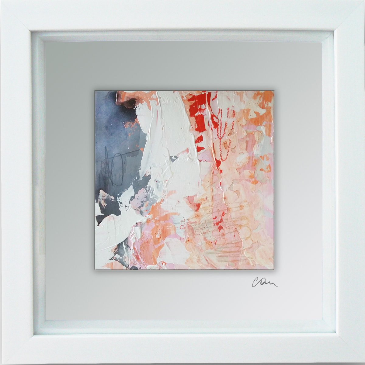 Framed ready to hang original abstract - Wish #7 by Carolynne Coulson