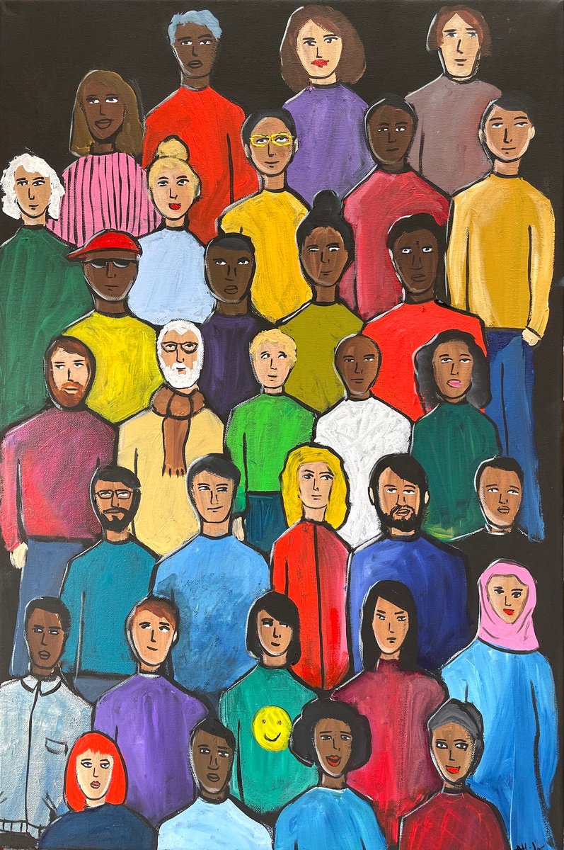 Crowd Of Faces 4 by Aisha Haider