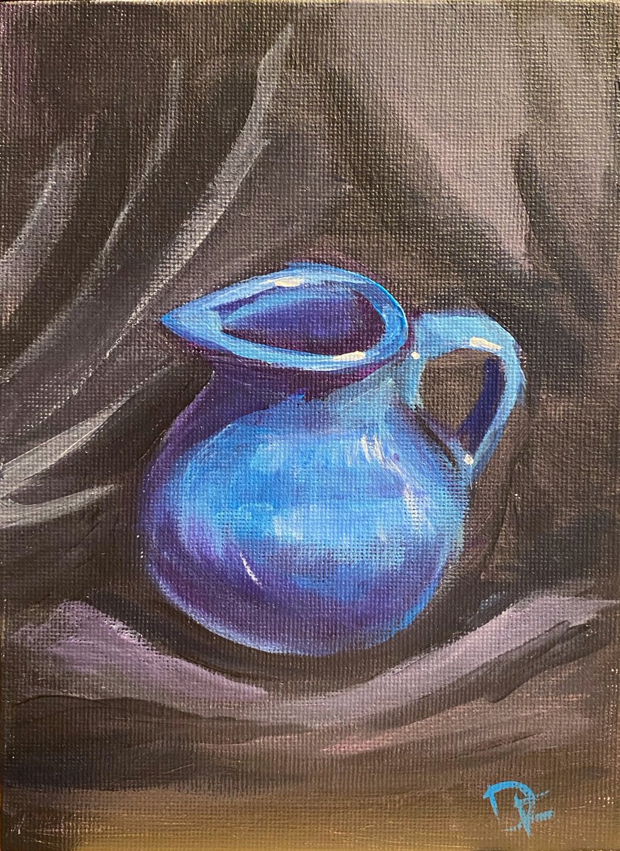 Blue jug, still life by Dmitry Fedorov