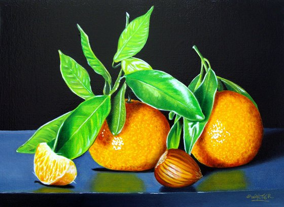 Clementines in chiaroscuro