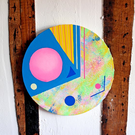 Abstract Circle #2 Painting on Round Canvas