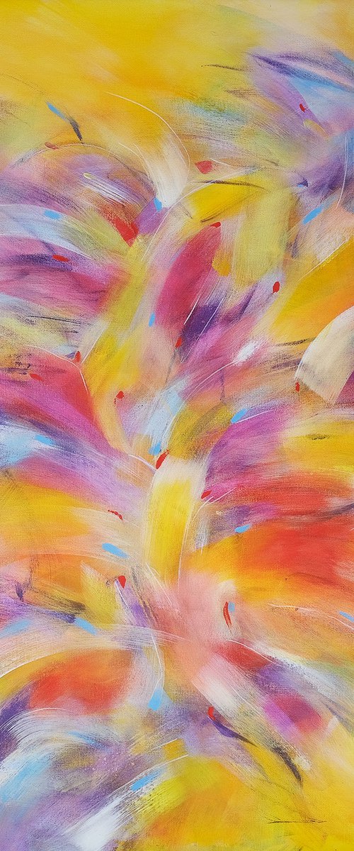 Serenity, Modern Colorful Abstract Painting 100x100cm by Anna Selina by Anna Selina