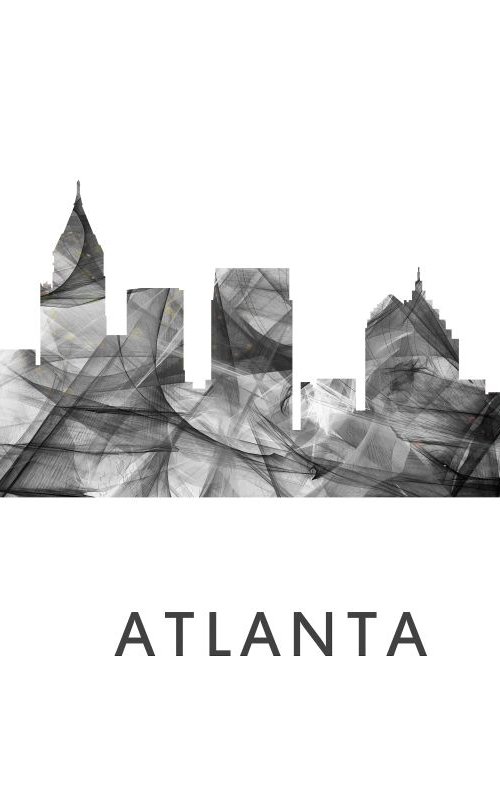 Atlanta Skyline WB BW by Marlene Watson