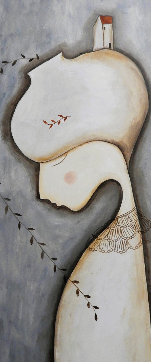 Girl with a plants vase 2 by Silvia Beneforti