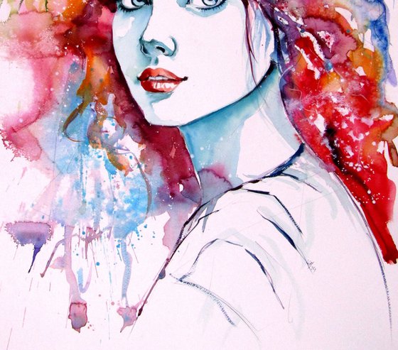 Girl with florals II