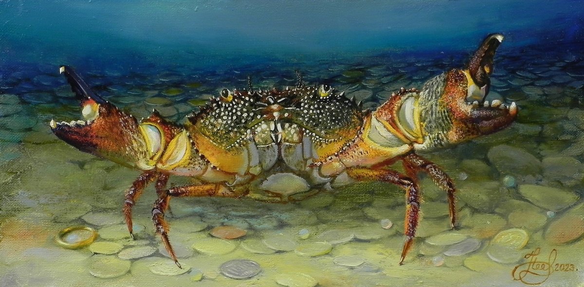 Photorealistic Landscape Oil Painting By Yurii Novikov, 16 X 8", "Security", Original Artwork