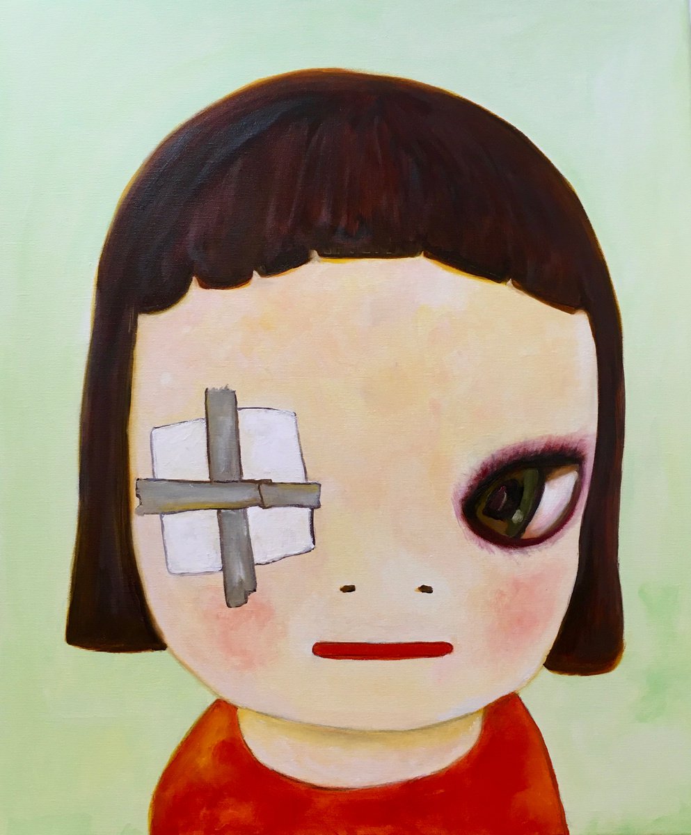 Studying Yoshitomo Nara portraits, The girl with a eye patch by Olga Koval
