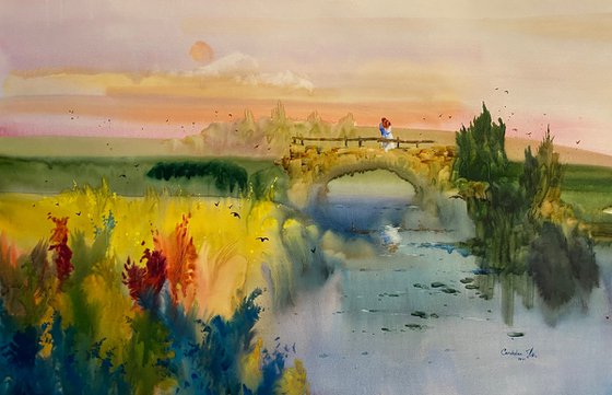 Watercolor “Summer Love II” perfect gift